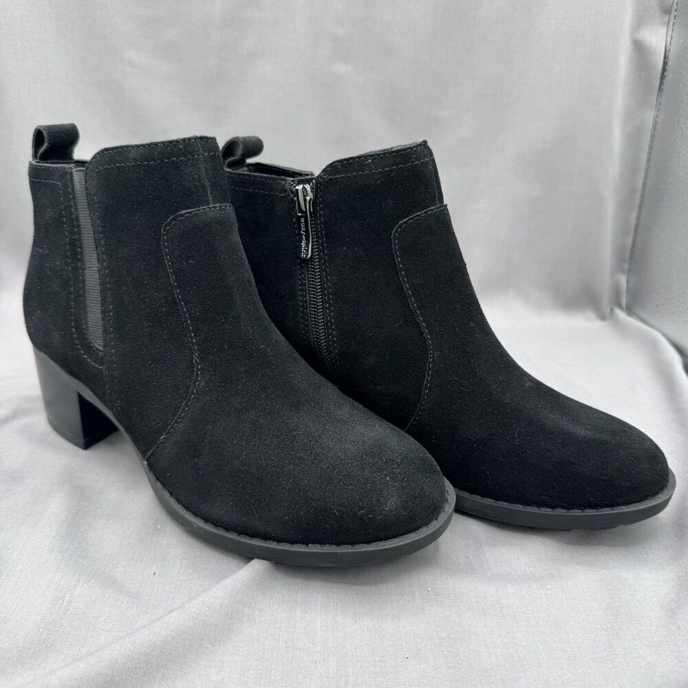 NWT Easy Spirit Segazer Women's Zip Up Short Boot Black Suede US 7.5 Wide